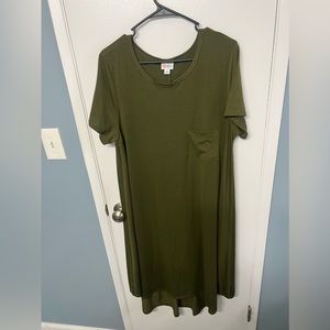 LulaRoe Army Green Carly Dress NWOT